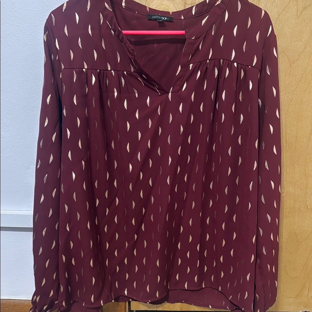 Papermoon Maroon Patterned Blouse